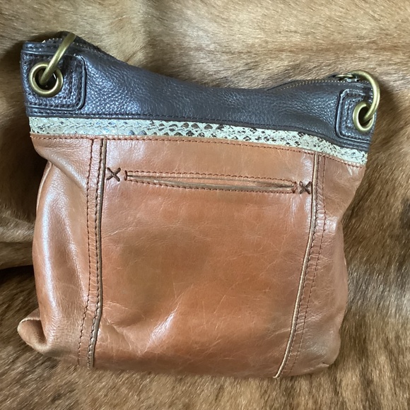 The Sak Brown Leather Multi Pocket Crossbody Handbag - Picture 2 of 8